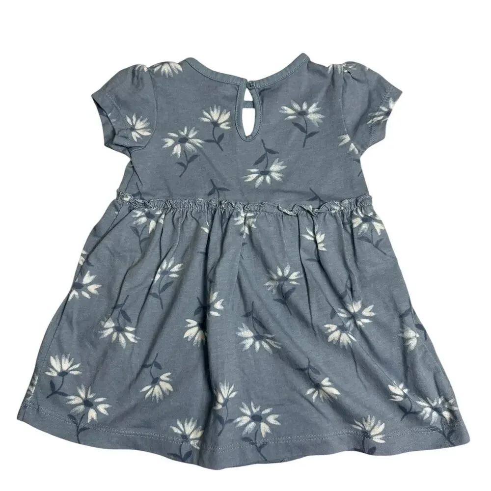 NWOT Carters Bodysuit Dress Baby Girl Flowers Blue 9 Months